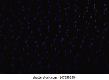 Dark Purple, Pink vector layout with banking symbols. Modern abstract illustration with symbols of digital money. Pattern for financial, investment websites.