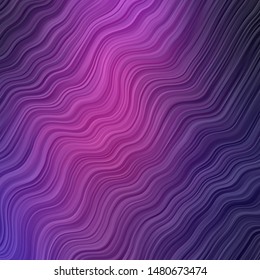 Dark Purple, Pink vector layout with circular arc. Illustration in halftone style with gradient curves. Pattern for busines booklets, leaflets