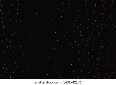 Dark Purple, Pink vector layout with banking symbols. Shining colored illustration with currency signs. Design for business advert of economic, wealth.
