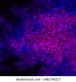 Dark Purple, Pink vector layout with lines, triangles. Illustration with set of colorful triangles. Template for wallpapers.