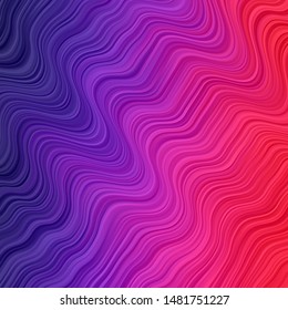 Dark Purple, Pink vector layout with curves. Abstract gradient illustration with wry lines. Pattern for websites, landing pages.