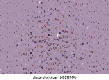 Dark Purple, Pink vector layout with latin alphabet. Abstract illustration with colored latin alphabet. Smart design for promotion of university.