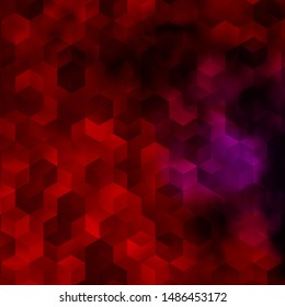 Dark Purple, Pink vector layout with hexagonal shapes. Design in abstract style with hexagons. Pattern for ads, leaflets.