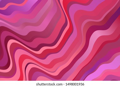 Dark Purple, Pink vector layout with wry lines. Modern gradient abstract illustration with bandy lines. A completely new template for your design.