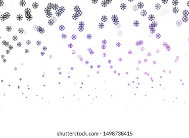 Dark Purple, Pink vector layout with bright snowflakes. Colorful decorative design in xmas style with snow. New year design for poster, banner.