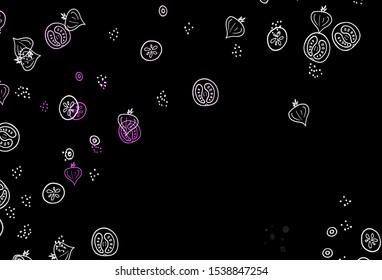 Dark Purple, Pink vector layout with restaurant food. Beautiful colorful illustration with food in doodle style. Pattern for menu of cafes, bars, restaurants.