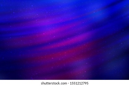 Dark Purple, Pink vector layout with cosmic stars. Glitter abstract illustration with colorful cosmic stars. Smart design for your business advert.