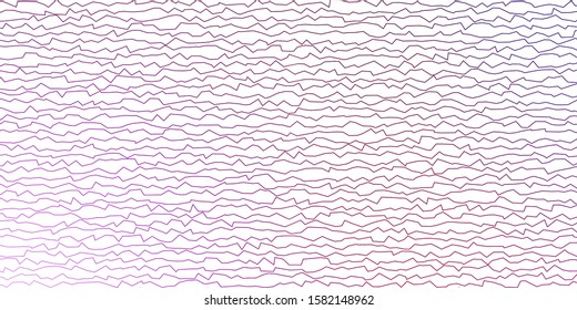 Dark Purple, Pink vector layout with wry lines. Abstract illustration with bandy gradient lines. Pattern for booklets, leaflets.
