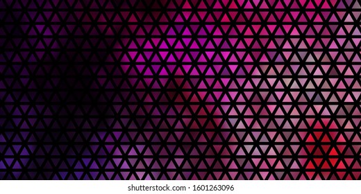 Dark Purple, Pink vector layout with lines, triangles. Illustration with set of colorful triangles. Pattern for commercials.