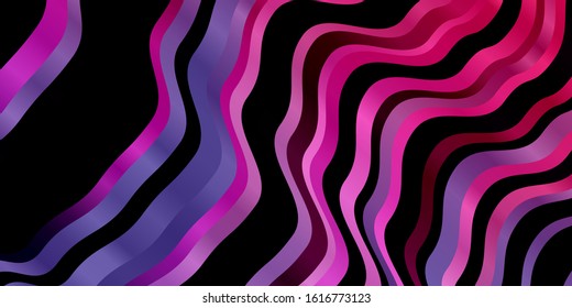 Dark Purple, Pink vector layout with curves. Bright illustration with gradient circular arcs. Pattern for websites, landing pages.
