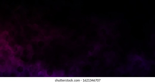 Dark Purple, Pink vector layout with hexagonal shapes. Glitter abstract illustration in hexagonal style. Pattern for landing pages.