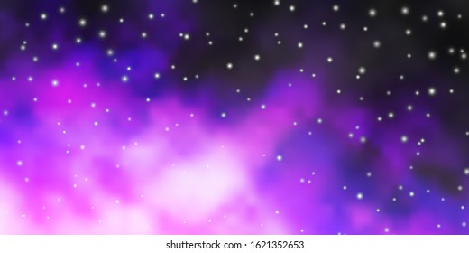 Dark Purple, Pink vector layout with bright stars. Shining colorful illustration with small and big stars. Pattern for wrapping gifts.