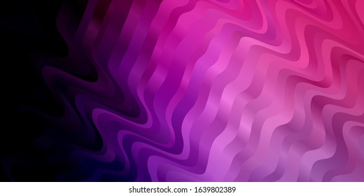 Dark Purple, Pink vector layout with wry lines. Colorful illustration with curved lines. Best design for your ad, poster, banner.