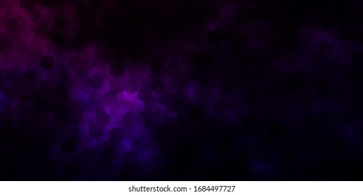 Diseño vectorial color púrpura oscuro y rosa con formas hexagonales. Ilustración abstracta brillante en estilo hexagonal. Patrón para las páginas de destino.