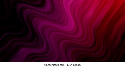 Púrpura oscuro, diseño vector rosado con líneas irregulares. Ilustración brillante con arcos circulares gradientes. Mejor diseño para afiches, banners.