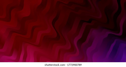 Dark Purple, Pink vector layout with wry lines. Abstract illustration with gradient bows. Pattern for websites, landing pages.