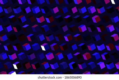 Púrpura oscuro, diseño vector rosado con líneas, rectángulos. Ilustración con un conjunto de rectángulos coloridos. Mejor diseño para tu anuncio, afiche, banner.