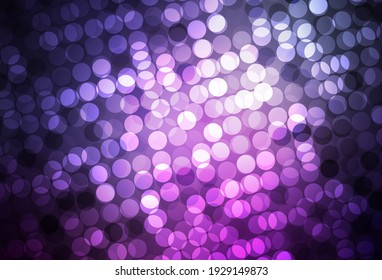 Púrpura oscuro, diseño vector rosado con formas redondeadas. Ilustración abstracta con burbujas de colores al estilo natural. Patrón para texturas de papel pintado.