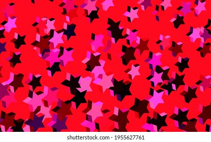 Dark Purple, Pink vector layout with bright stars. Shining colored illustration with stars. Best design for your ad, poster, banner.