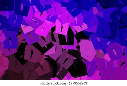 Dark Purple, Pink vector layout with hexagonal shapes. Colorful hexagons on blur backdrop. Pattern for landing pages.