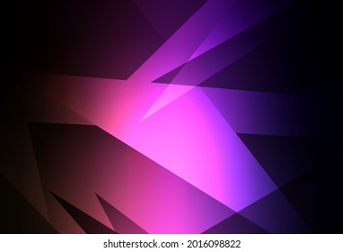 Dark Purple, Pink vector layout with lines, triangles. Beautiful illustration with triangles in nature style. Modern template for landing page.