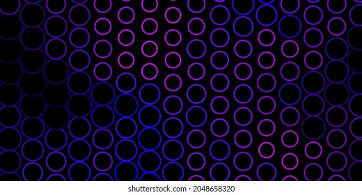 Púrpura oscuro, diseño vector rosado con círculos. Resumen de diseño decorativo en estilo gradiente con burbujas. Patrón para anuncios comerciales.