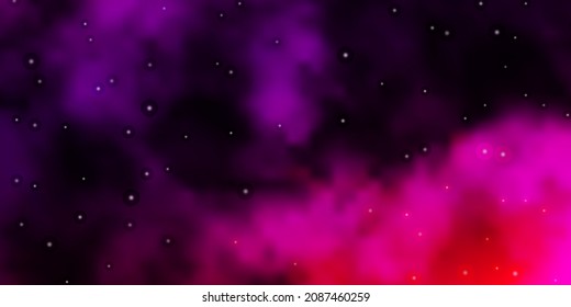 Dark Purple, Pink vector layout with bright stars. Decorative illustration with stars on abstract template. Design for your business promotion.