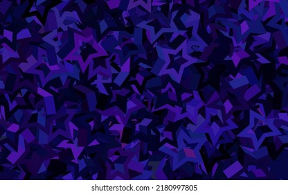 Dark Purple, Pink vector layout with bright stars. Decorative shining illustration with stars on abstract template. Pattern for astronomy websites.