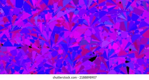 Dark Purple, Pink vector layout with triangle forms. Outstanding abstract illustration with range of colorful triangles. Pattern for promotions.