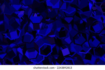 Dunkelviolett, rosafarbene Vektorgrafik mit sechseckigen Formen. Design im abstrakten Stil mit Hexagons. Muster für Werbung, Prospekte.