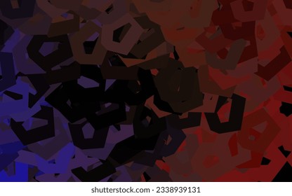 Diseño de vector rosa morado oscuro con formas hexagonales. Ilustración de hexágonos coloreados en la superficie borrosa. Diseño para afiches y banners de sitios web.