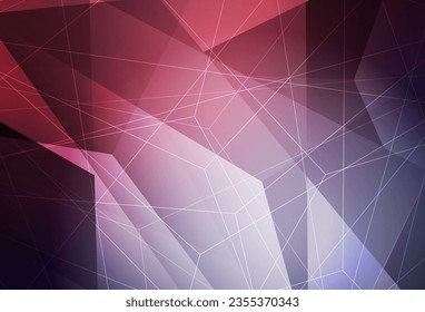 Dark Purple, Pink vector layout with lines, triangles. Modern abstract illustration with colorful triangles. Modern design for your business card.