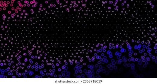 Dark purple, pink vector layout with circle shapes. Illustration with set of shining colorful abstract spheres. Pattern for wallpapers, curtains.