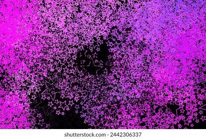 Dark Purple, Pink vector layout with bright stars. Shining colored illustration with stars. Pattern for astronomy websites.