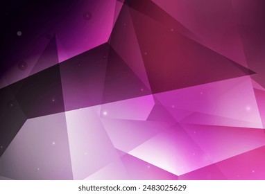 Dark Purple, Pink vector layout with lines, triangles. Abstract gradient illustration with triangles. Modern template for landing page.