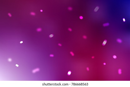 Dark Purple, Pink vector layout with bright snowflakes. Blurred decorative design in xmas style with snow. The pattern can be used for new year ad, booklets.