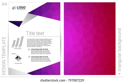 Dark Purple, Pink vector  layout for Leaflets. Abstract booklet on colored background with gradient. Beautiful design for cover of notepads.