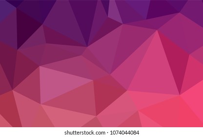 Dark Purple, Pink vector low poly texture. A completely new color illustration in a  polygonal style. That new template can be used for your brand book.