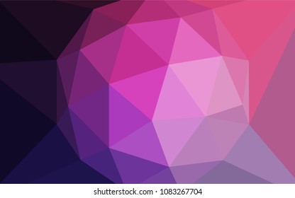 Dark Purple, Pink vector low poly layout. Polygonal abstract illustration with gradient. Brand new design for your business.