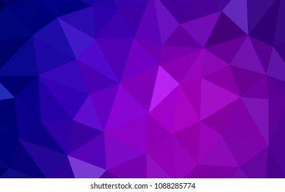 Dark Purple, Pink vector low poly layout. Creative geometric illustration in Origami style with gradient. Template for cell phone's backgrounds.