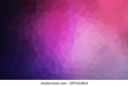 Dark Purple, Pink vector low poly cover. Colorful illustration in polygonal style with gradient. Completely new template for your banner.