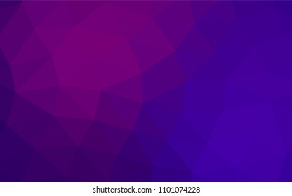 Dark Purple, Pink vector low poly pattern. Triangular geometric sample with gradient.  Triangular pattern for your business design.