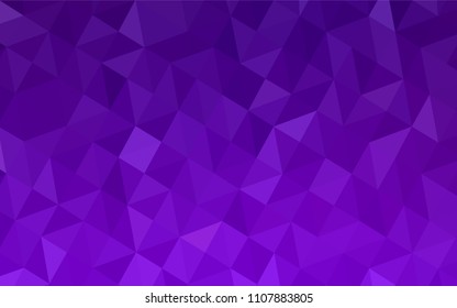 Dark Purple, Pink vector low poly texture. Triangular geometric sample with gradient.  New template for your brand book.