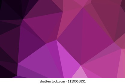 Dark Purple, Pink vector low poly texture. Elegant bright polygonal illustration with gradient. Brand-new style for your business design.