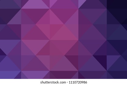 Dark Purple, Pink vector low poly layout. Elegant bright polygonal illustration with gradient. Textured pattern can be used as a background.