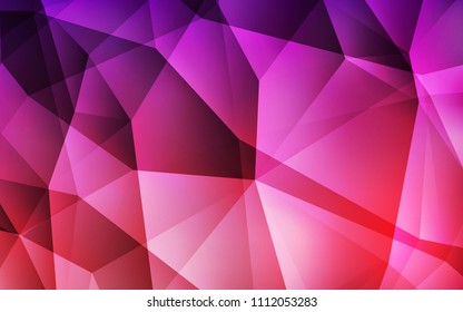 Dark Purple, Pink vector low poly layout. Triangular geometric sample with gradient.  Template for cell phone's backgrounds.