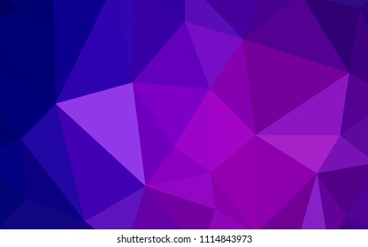 Dark Purple, Pink vector low poly layout. Modern abstract illustration with triangles. Triangular pattern for your design.