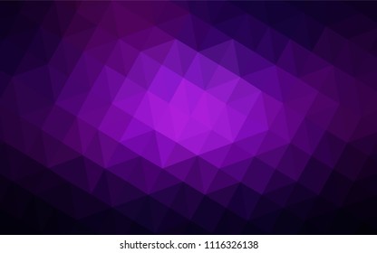 Dark Purple, Pink vector low poly layout. Colorful abstract illustration with triangles. Triangular pattern for your design.