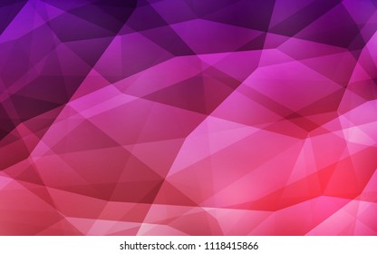 Dark Purple, Pink vector low poly layout. Polygonal abstract illustration with gradient. Template for cell phone's backgrounds.