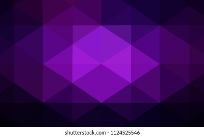 Dark Purple, Pink vector low poly layout. Elegant bright polygonal illustration with gradient. The template for cell phone's backgrounds.